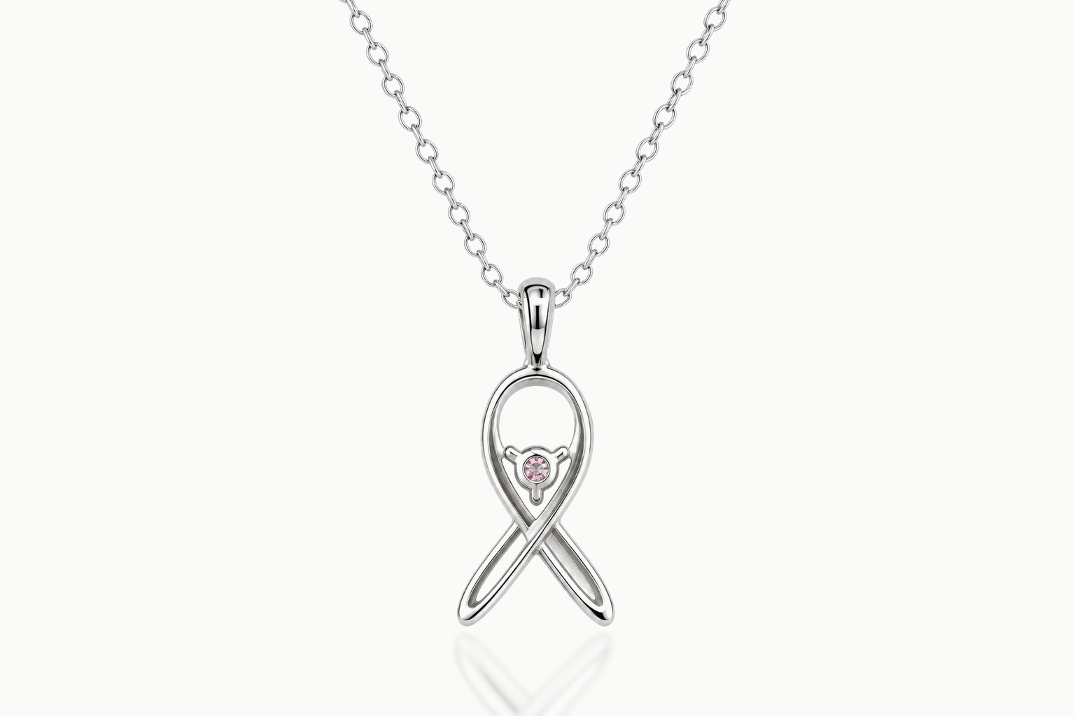 Back view of the Divine Loop sterling silver interlocking pendant and chain