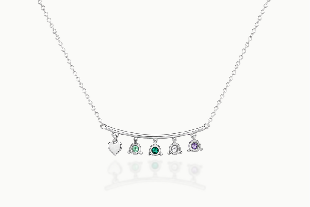 Back view of the Lucky Gems sterling silver pendant and chain