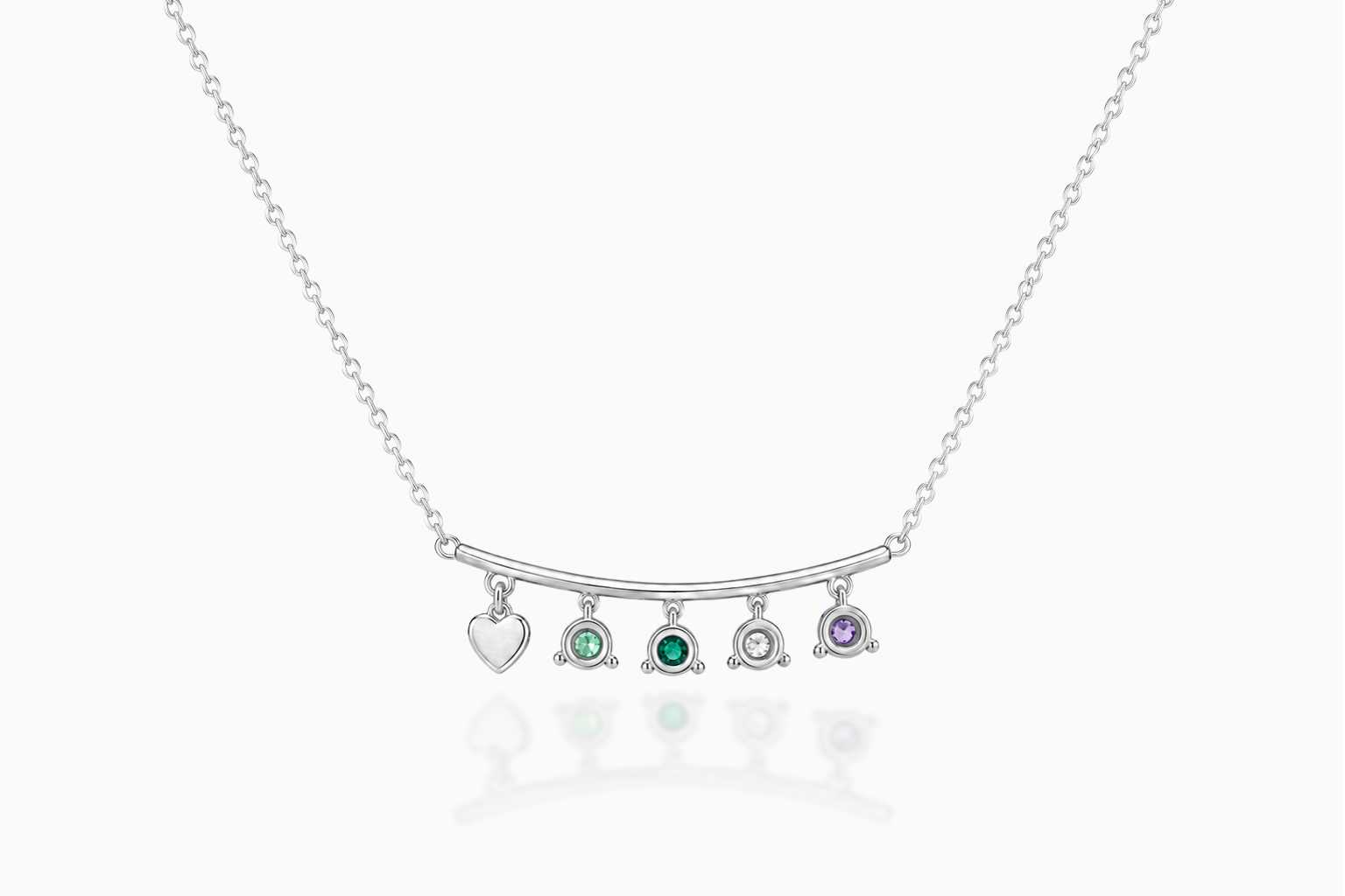 Back view of the Lucky Gems sterling silver pendant and chain