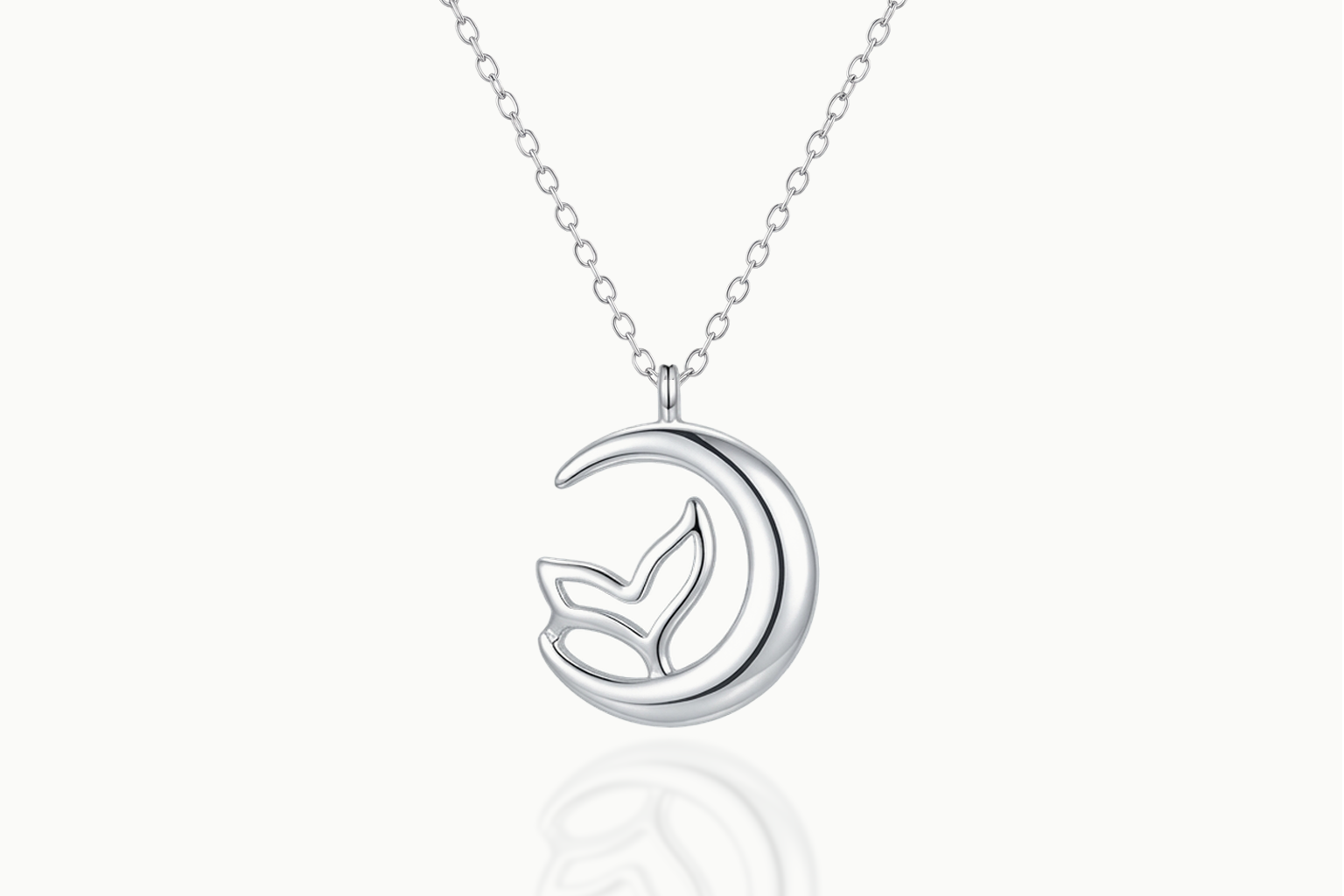 Back view of the Mermaid's Tale sterling silver pendant and chain