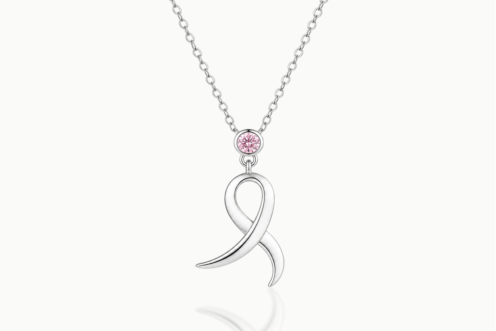 Front view of the Divine Curve 925 sterling silver curved bar necklace