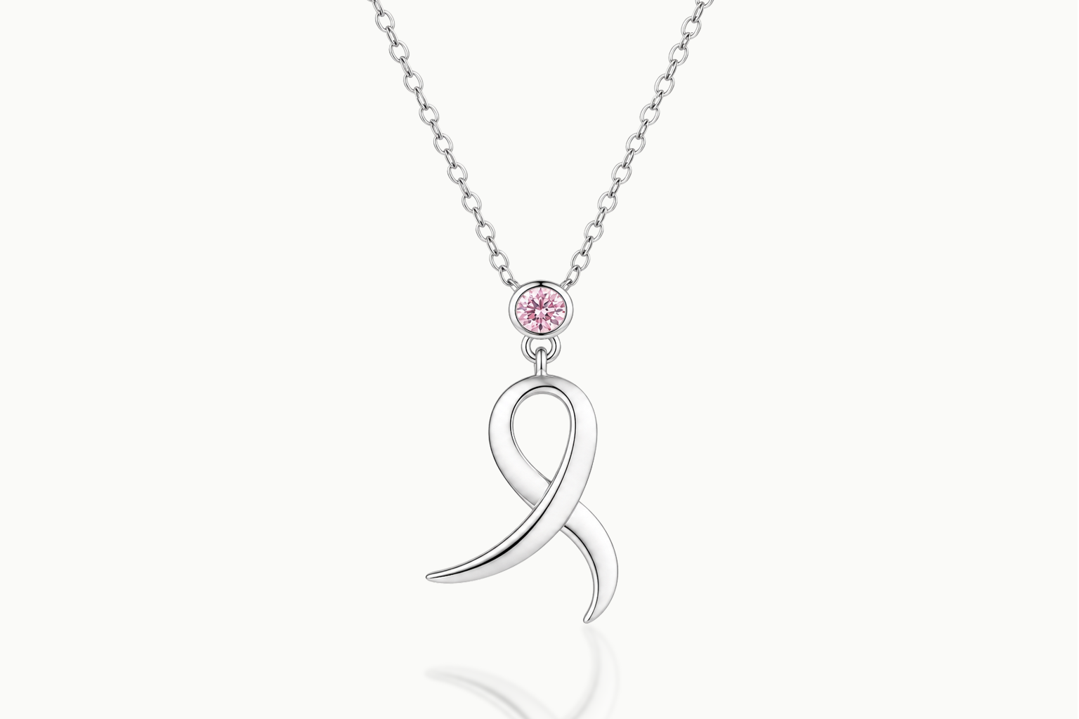 Front view of the Divine Curve 925 sterling silver curved bar necklace