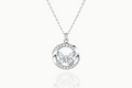 Front view of the Luminous Wing 925 sterling silver butterfly necklace